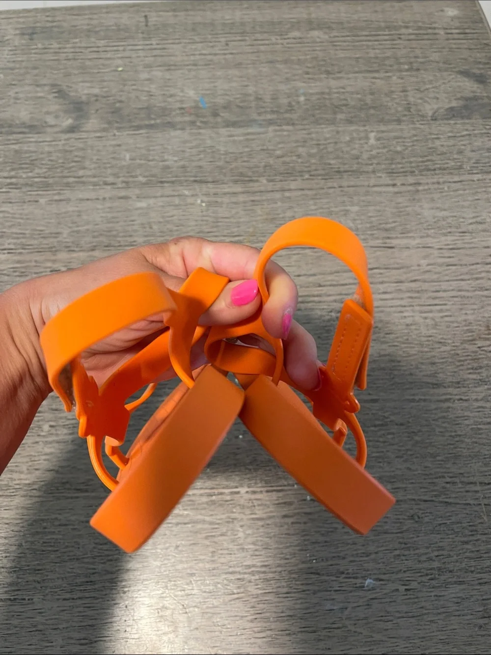 Mini Melissa Sun Downtown Sandals‎ Orange Girls Size 4
